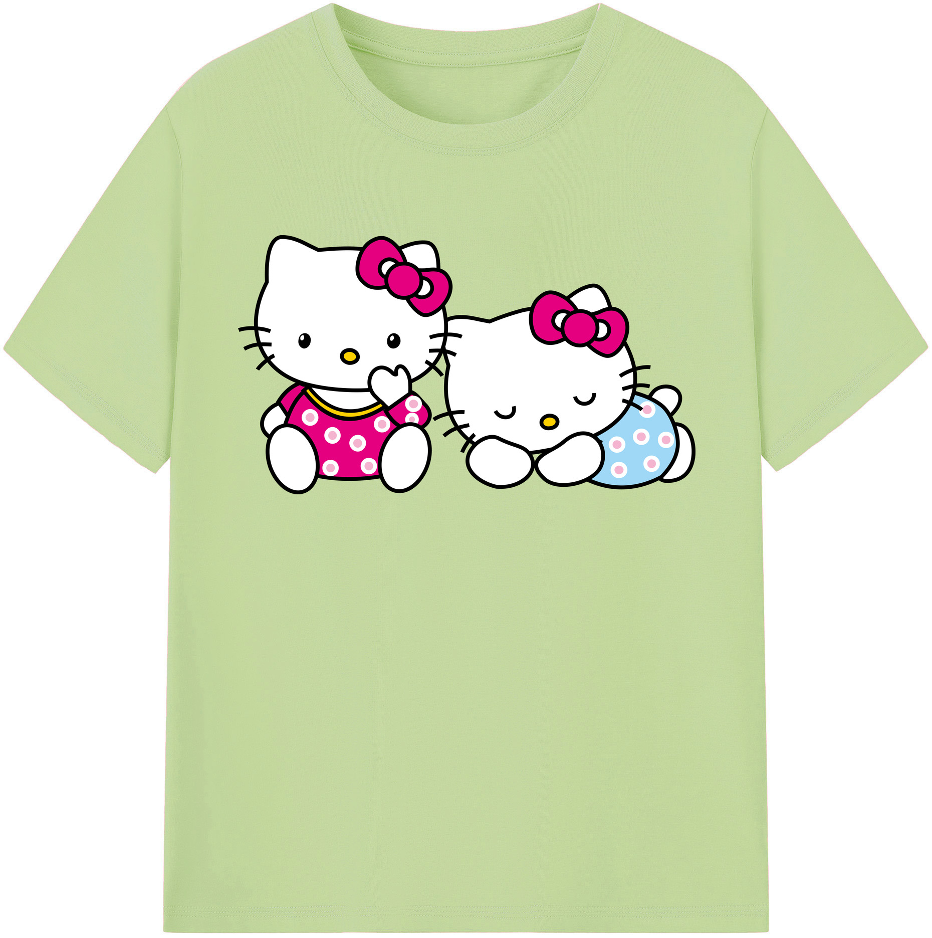 （画像用） Hello Kitty ハローキティ 綿100％半袖Tシャツ（フロントプリント）